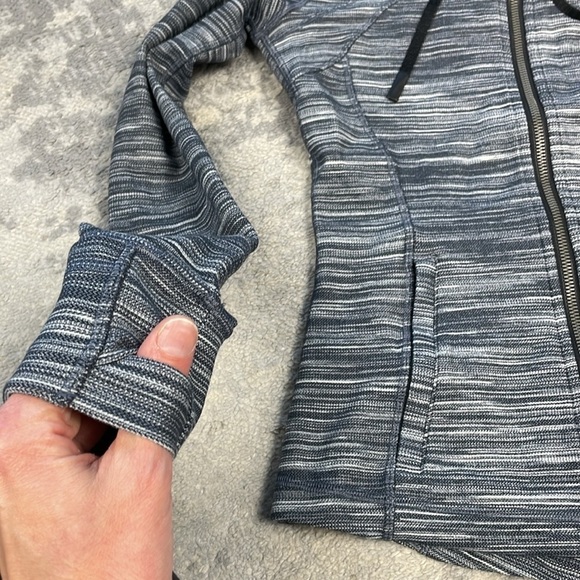 Lululemon Hooded Define Jacket Nulu Heathered Black White Full Zip Soft Sz 4 - Picture 10 of 13